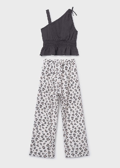Conj. pantalon largo estampad Antracita