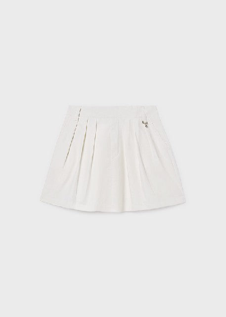 Falda pantalon plana gabardin Crudo
