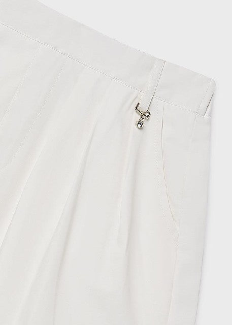 Falda pantalon plana gabardin Crudo