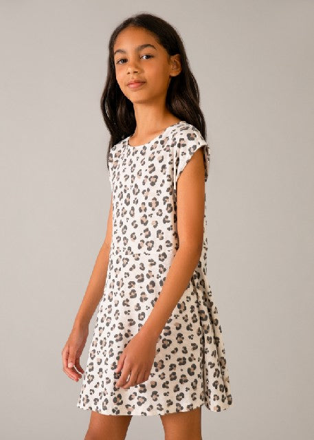 Vestido punto estampado       Hueso
