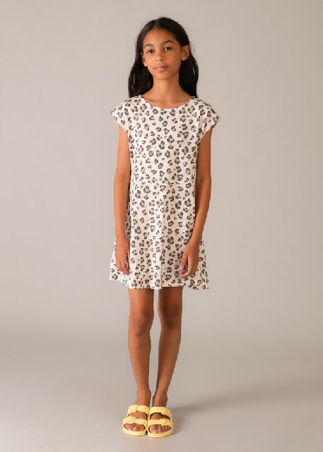 Vestido punto estampado       Hueso