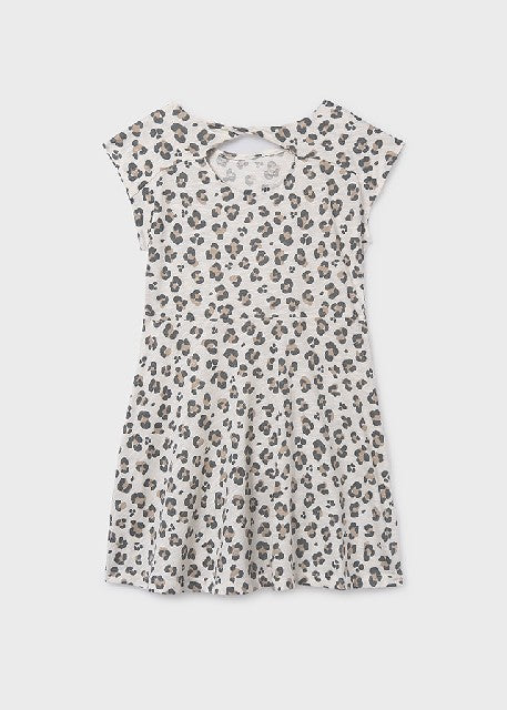Vestido punto estampado       Hueso