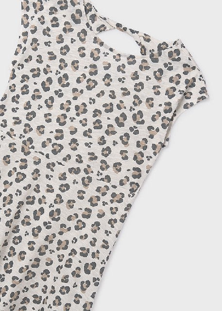 Vestido punto estampado       Hueso