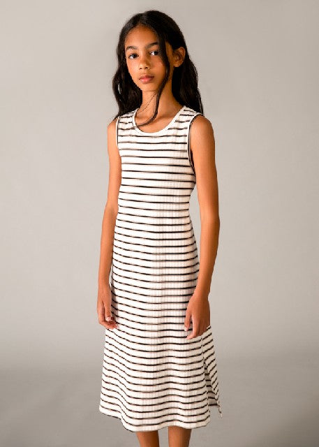 Vestido rayas midi            Crd-negro