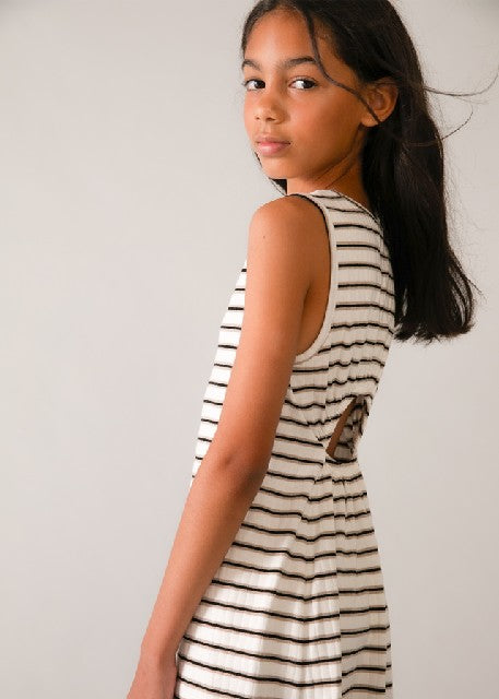 Vestido rayas midi            Crd-negro