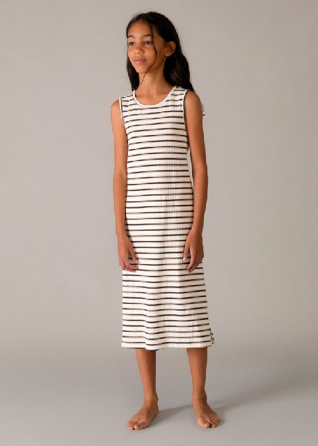 Vestido rayas midi            Crd-negro