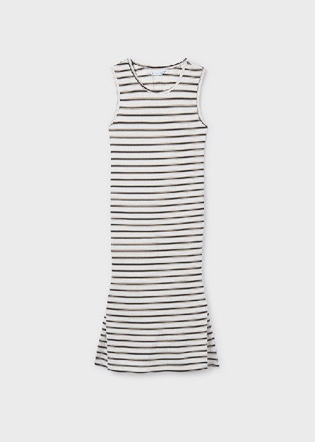 Vestido rayas midi            Crd-negro