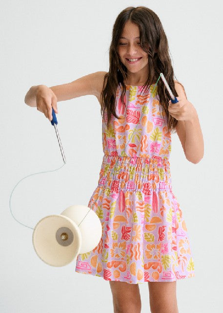 Vestido estampado tirantes    Lilac