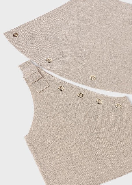 Conj. falda tricot ojetes     Arena