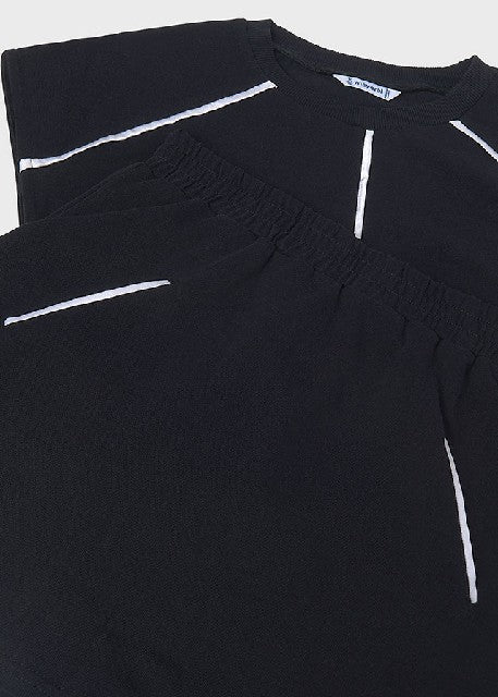 Conj. falda punto vivos       Negro