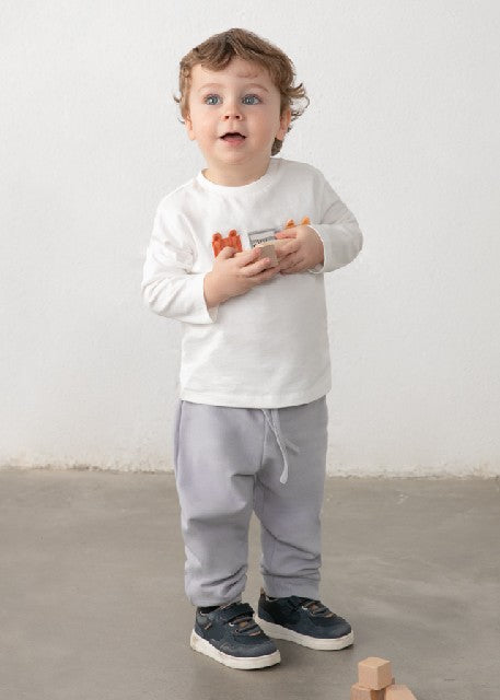 Pantalon felpa basico puños   Gris