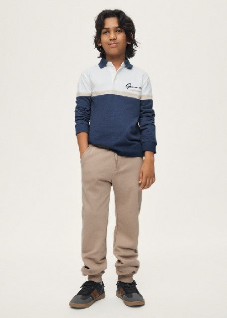 Pantalon felpa basico puños   Avellana