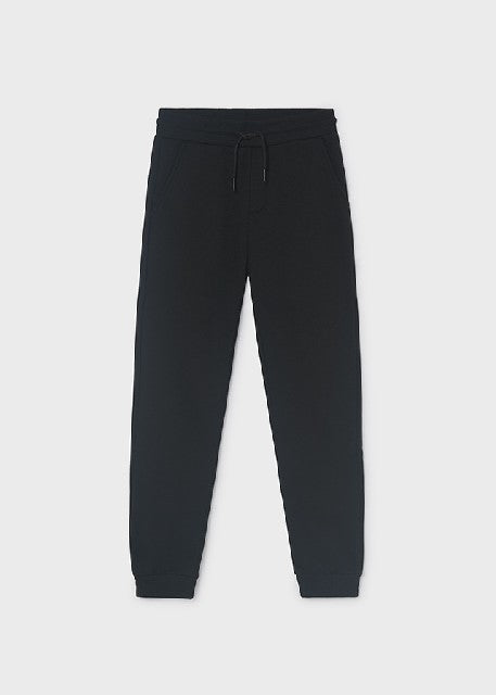 Pantalon felpa basico puños Negro