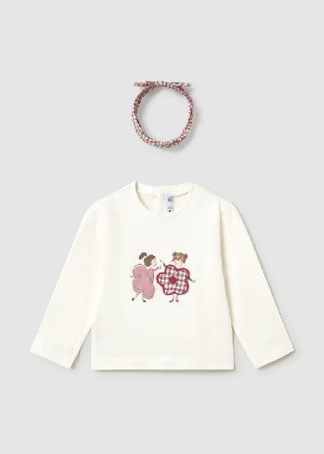 Camiseta m/l con diadema Crudo