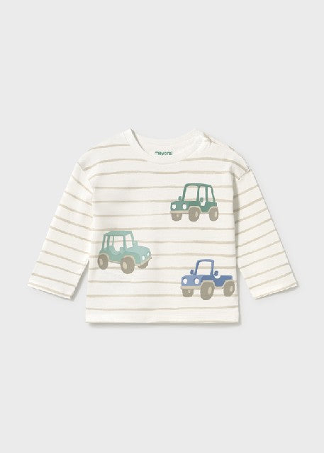Camiseta m/l rayas y print    Topo