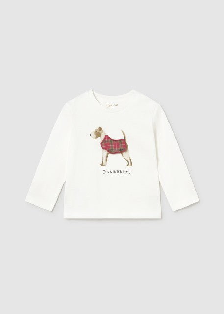 Camiseta m/l aplique play     Nata