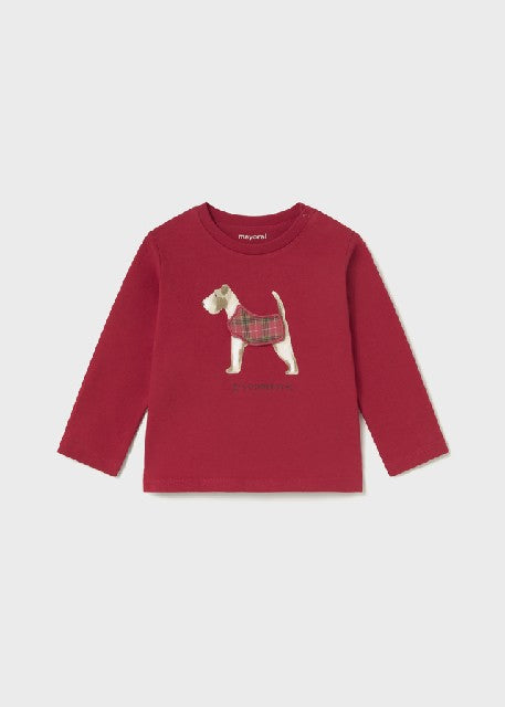 Camiseta m/l aplique play     Rojo