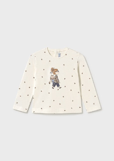 Camiseta m/l estampada        Crudo