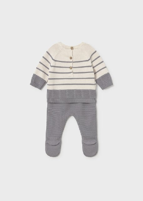 Conj. polaina tricot          Ceniza