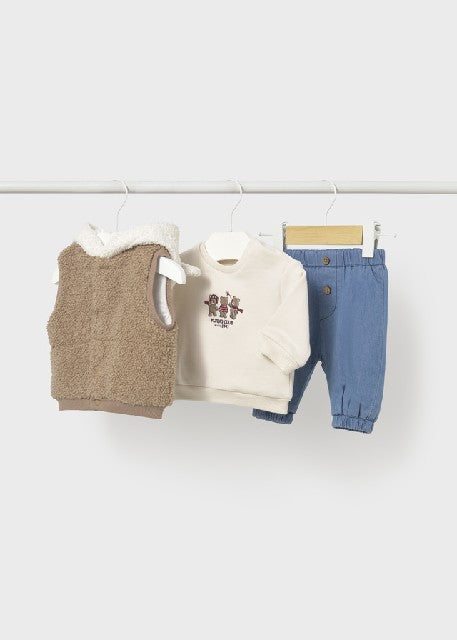 Conj. pantalon largo chaleco  Bizcocho