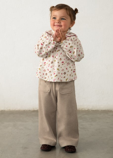 Pantalon punto sarga Nuez