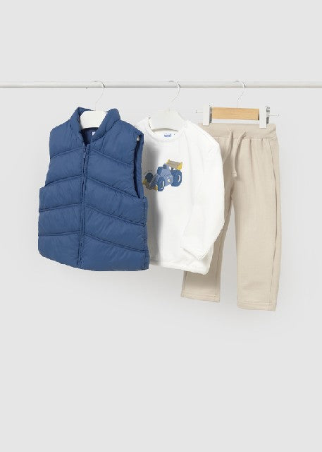 Conj. pant. pullover-chaleco Indigo