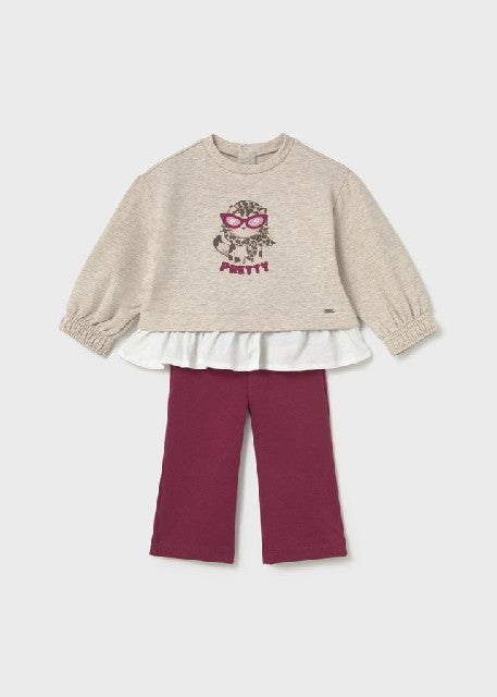 Conj. leggings flare Framboise