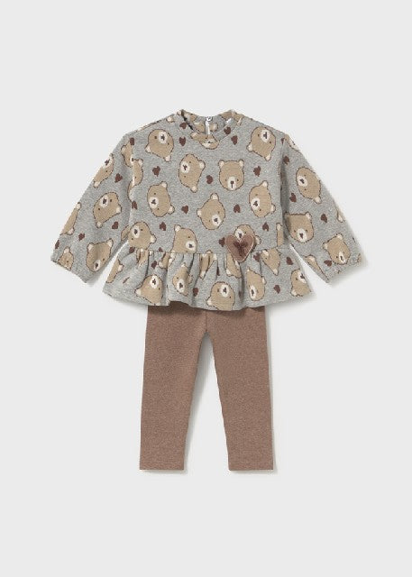 Conj. leggings punto jacquard Gris