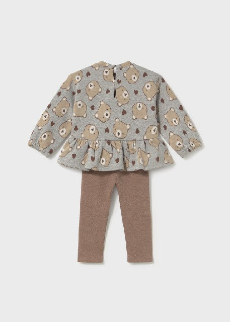 Conj. leggings punto jacquard Gris