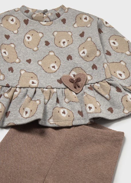 Conj. leggings punto jacquard Gris