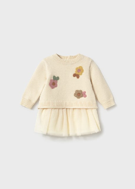 Vestido tricot tul            Cream
