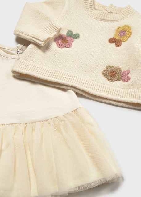 Vestido tricot tul            Cream