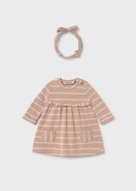 Vestido jacquard Nude