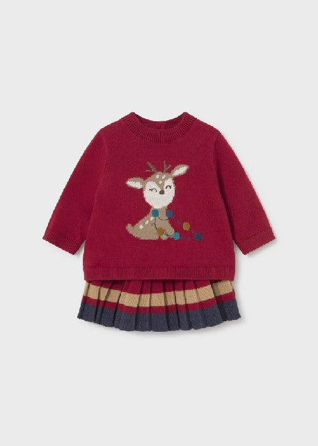 Conj. falda y jersey tricot   Red