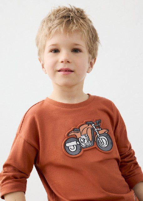 Camiseta m/l embossed Teja