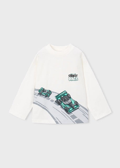 Camiseta m/l posicionado Nata-coche