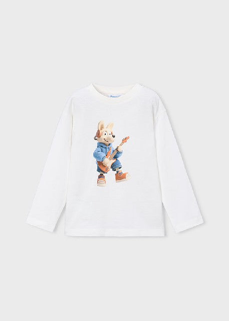 Camiseta m/l animal           Nata