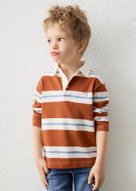Polo m/l rayas                Teja