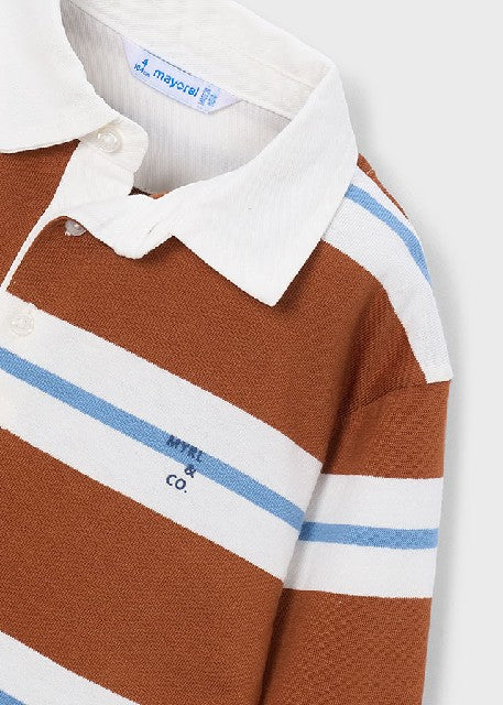 Polo m/l rayas                Teja