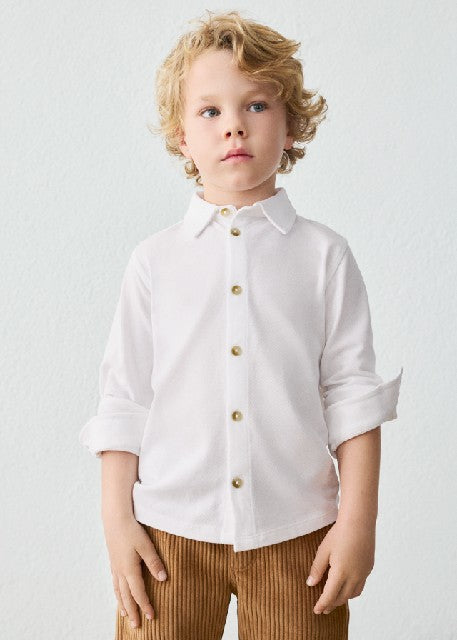 Camisa m/l punto pique        Blanco