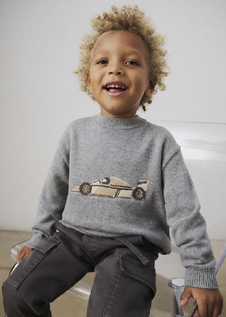 Jersey intarsia Niebla
