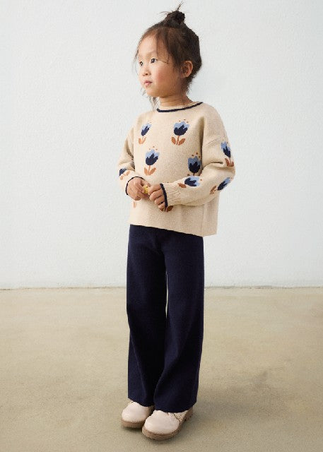 Conj. pantalon largo tricot Marino