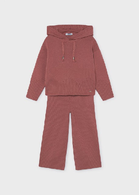 Conj. pantalon largo tricot Rosaceo
