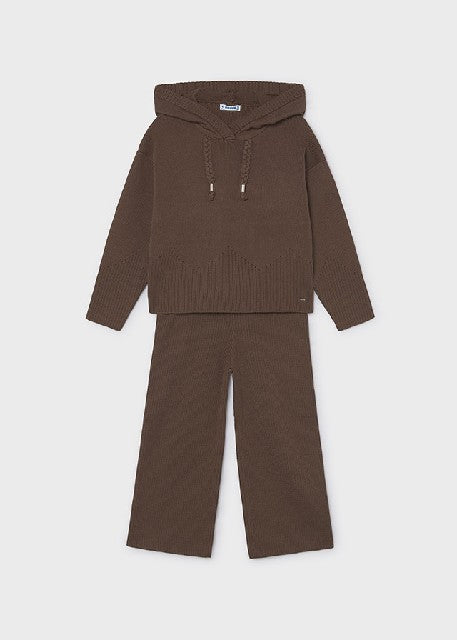 Conj. pantalon largo tricot   Cafe