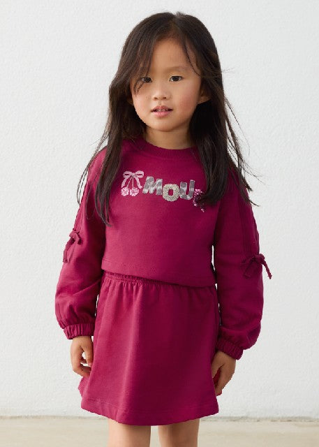 Vestido felpa bordado Cherry