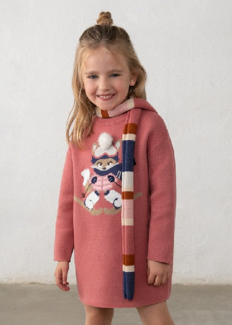 Vestido tricot bufanda Rosaceo