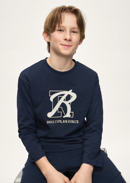 Camiseta m/l embossed Azul