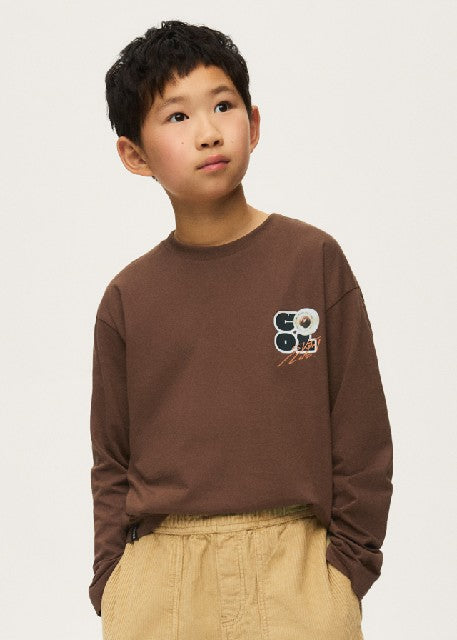 Camiseta m/l back print       Chocolate
