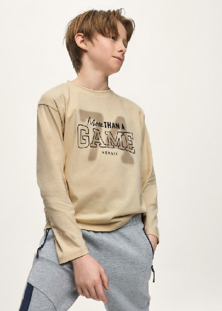 Camiseta m/l back print       Palmito