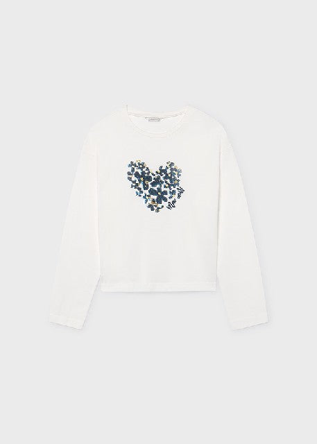 Camiseta tachuelas            Nata